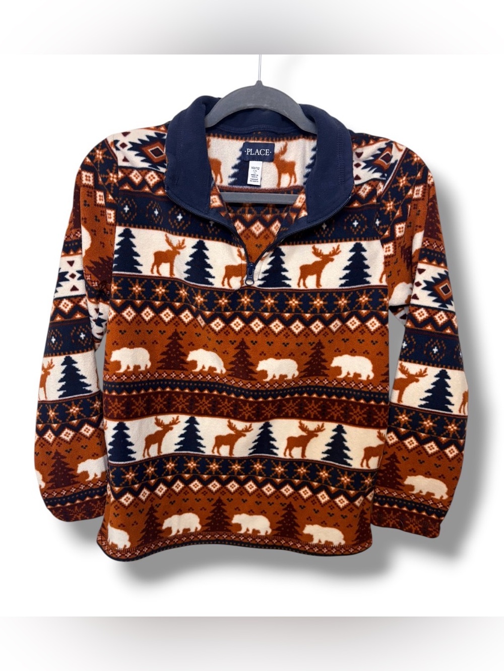 Kids Henley Pullover Cozy Sweater Striped 10/12